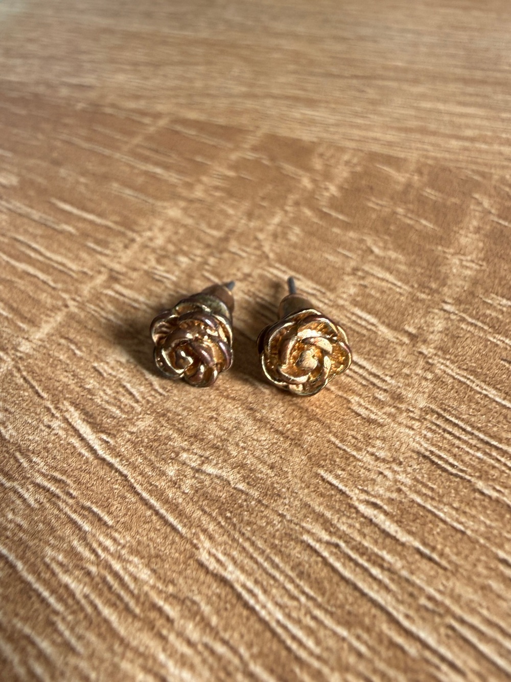 Small Gold Rose Stud Earrings